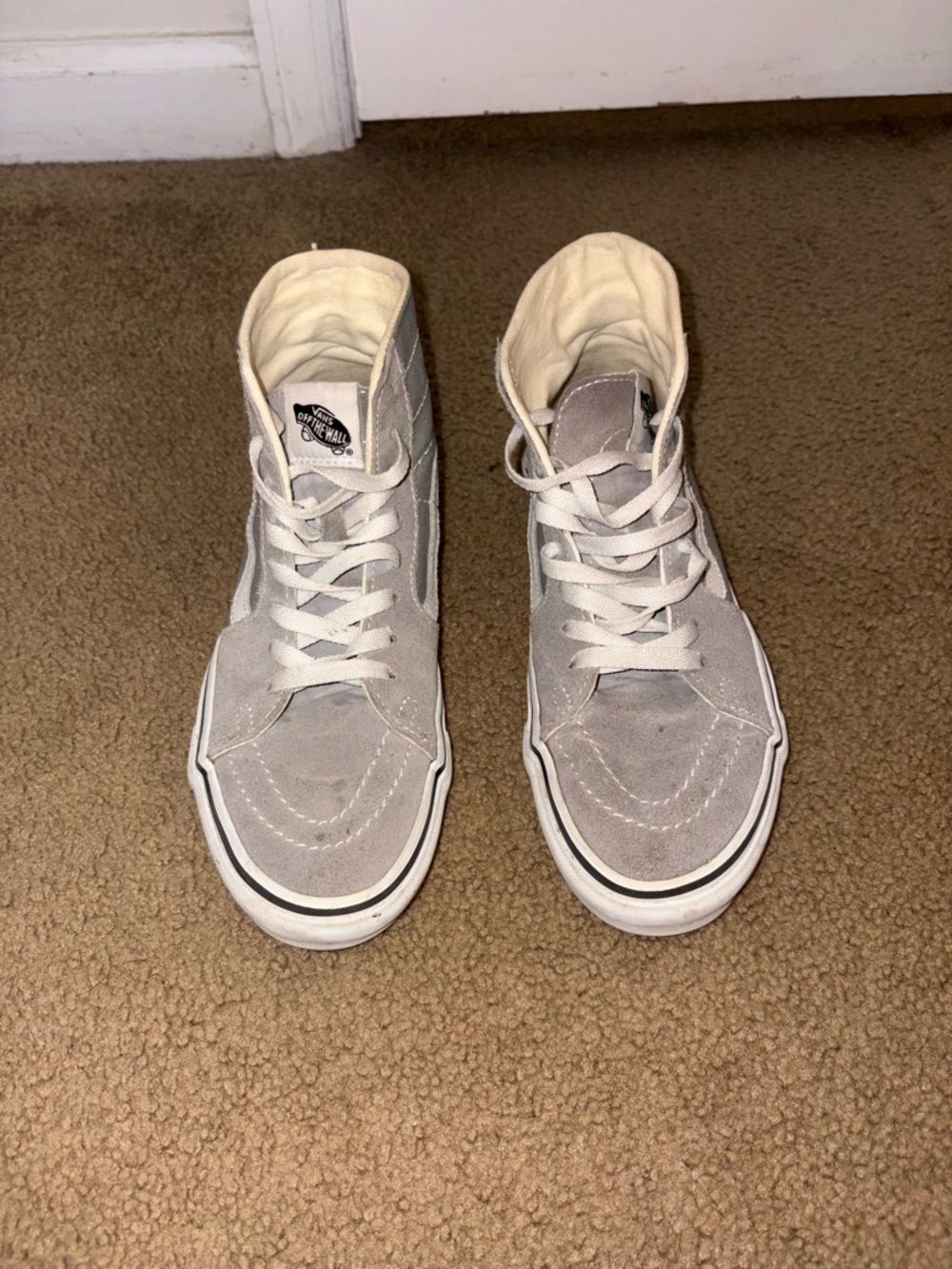 Vans High Top Sneakers in Light Gray and White